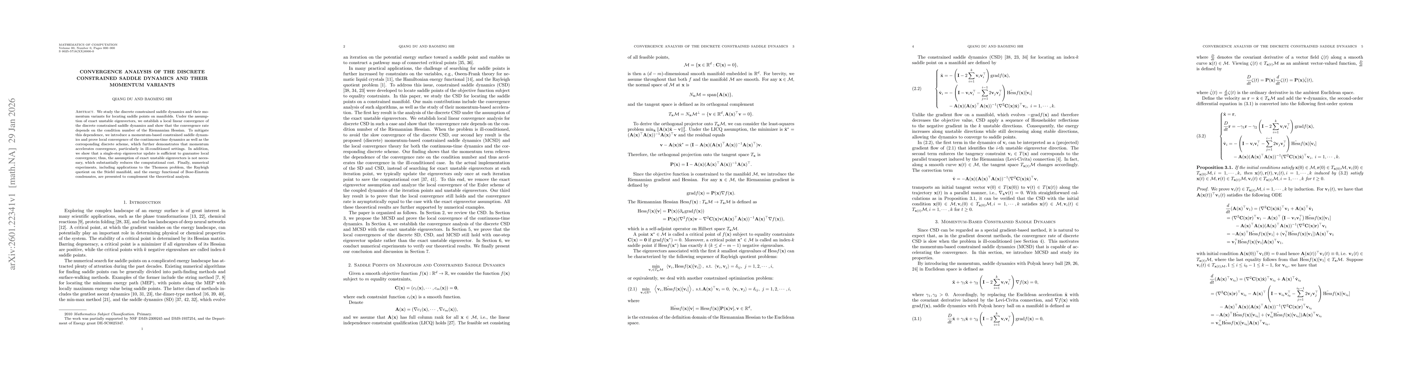 Thumbnail for Convergence Analysis of the Discrete Constrained Saddle Dynamics and Their Momentum Variants