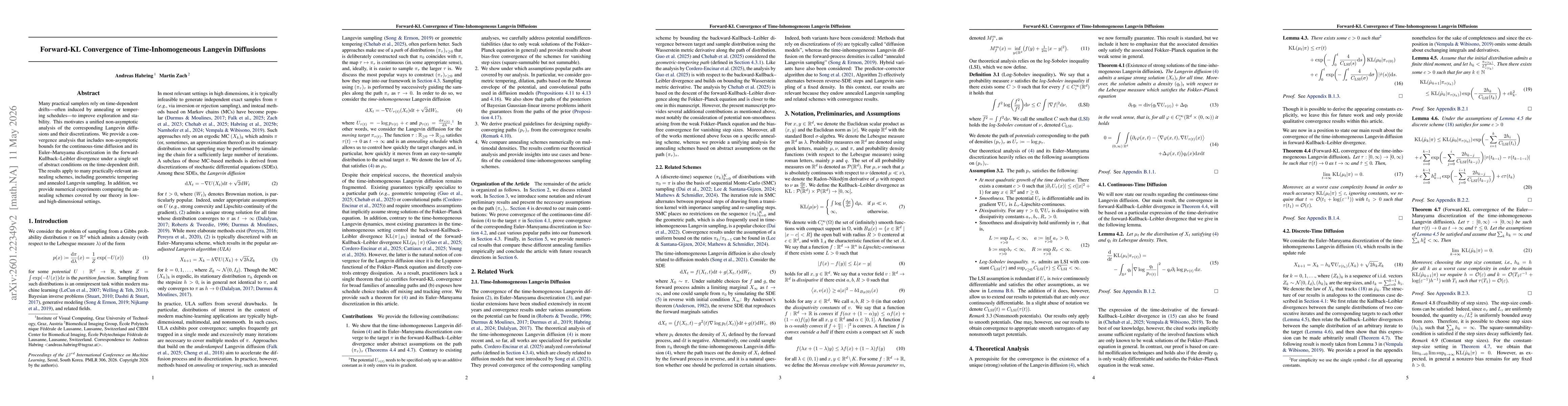 Thumbnail for Forward-KL Convergence of Time-Inhomogeneous Langevin Diffusions