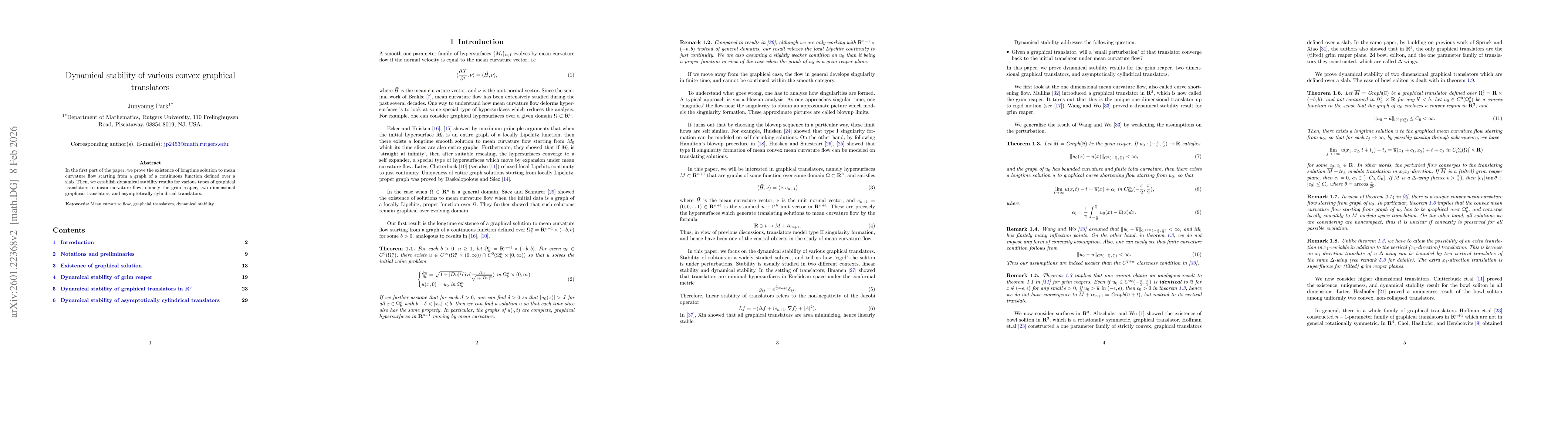 Thumbnail for Dynamical stability of various convex graphical translators