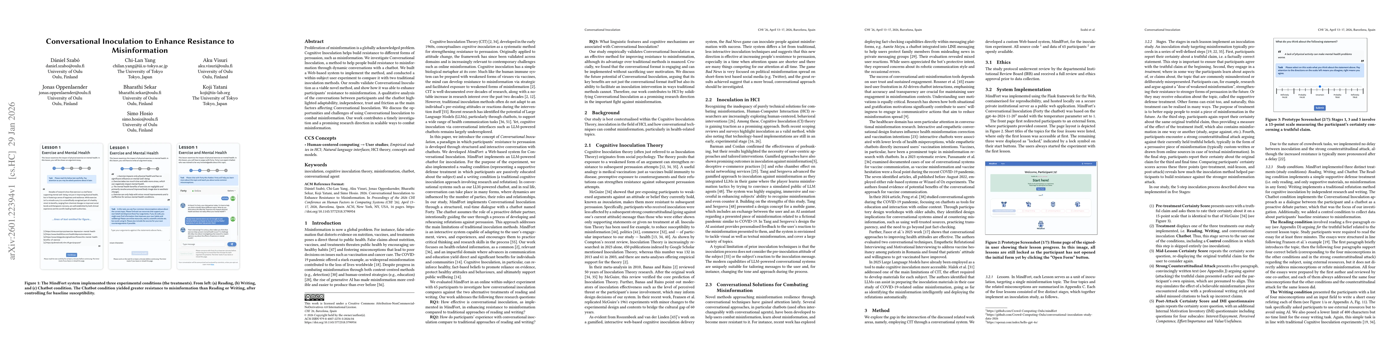 Thumbnail for Conversational Inoculation to Enhance Resistance to Misinformation