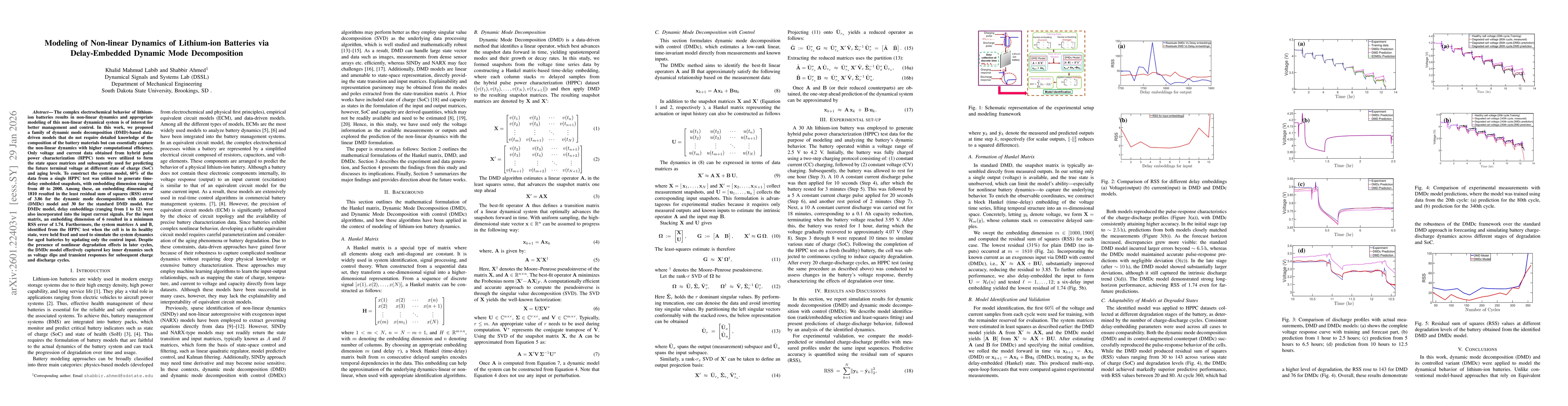 Thumbnail for Modeling of Non-linear Dynamics of Lithium-ion Batteries via Delay-Embedded Dynamic Mode Decomposition