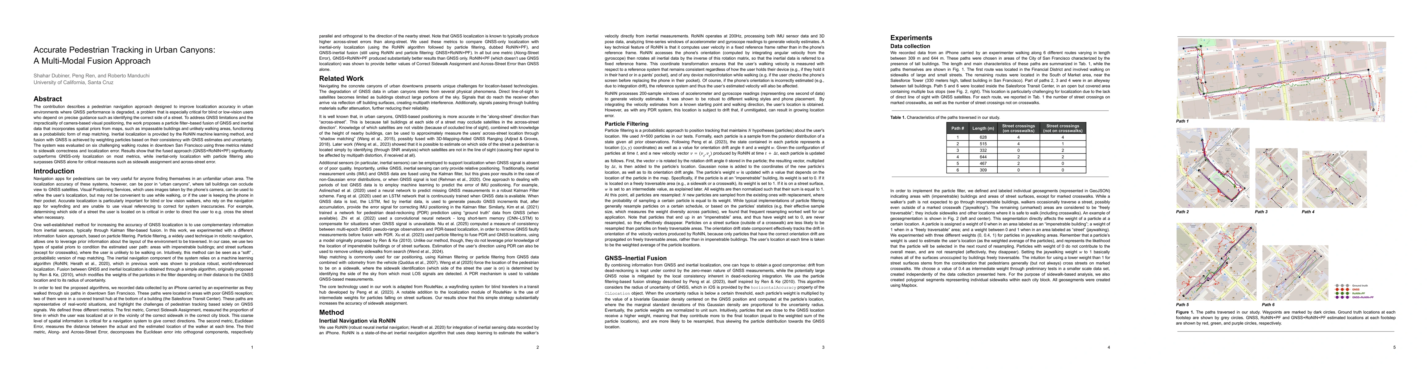 Thumbnail for Accurate Pedestrian Tracking in Urban Canyons: A Multi-Modal Fusion Approach