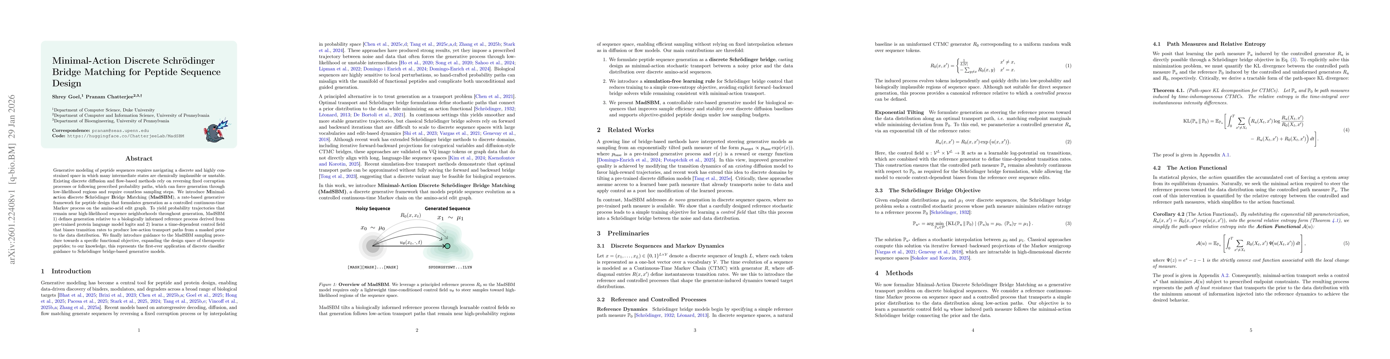Thumbnail for Minimal-Action Discrete Schrödinger Bridge Matching for Peptide Sequence Design