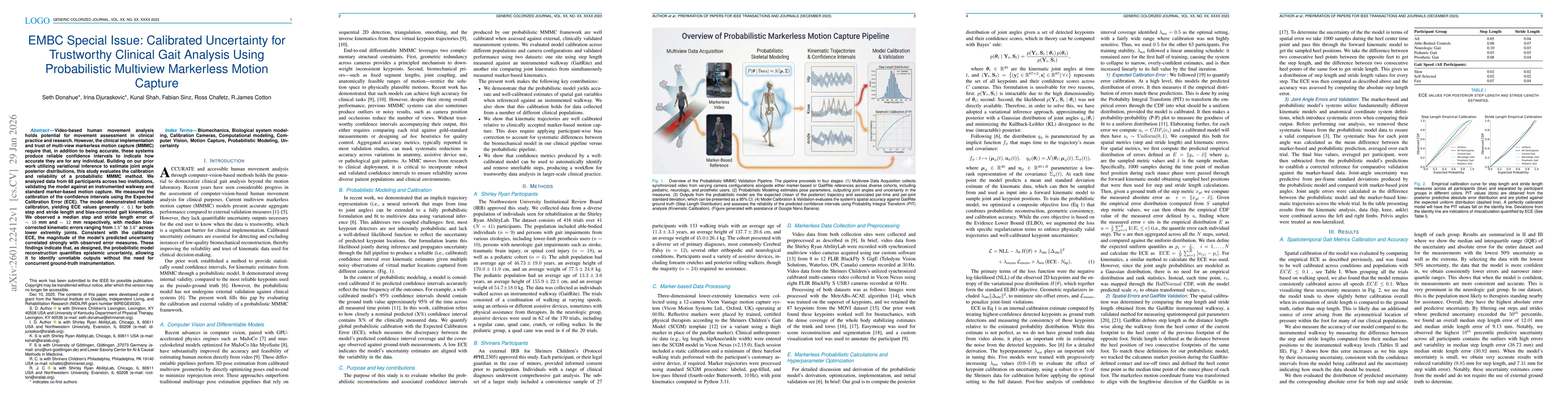 Thumbnail for EMBC Special Issue: Calibrated Uncertainty for Trustworthy Clinical Gait Analysis Using Probabilistic Multiview Markerless Motion Capture