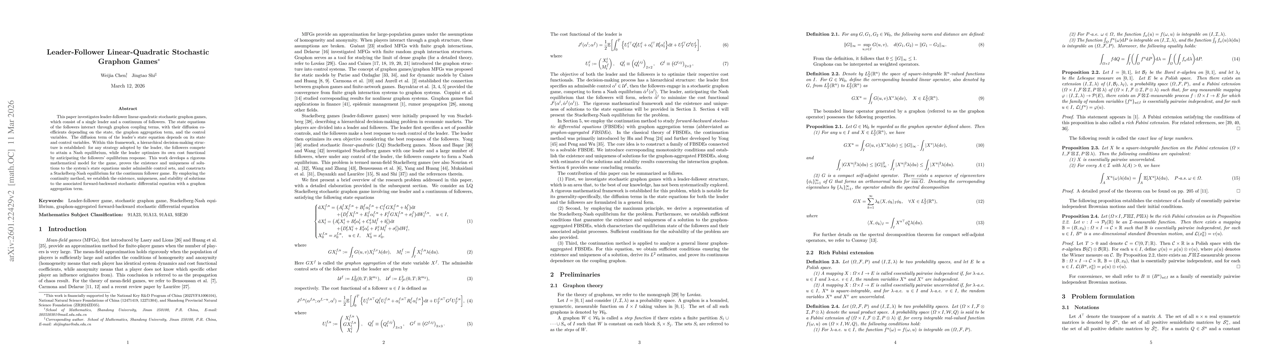 Thumbnail for Leader-Follower Linear-Quadratic Stochastic Graphon Games