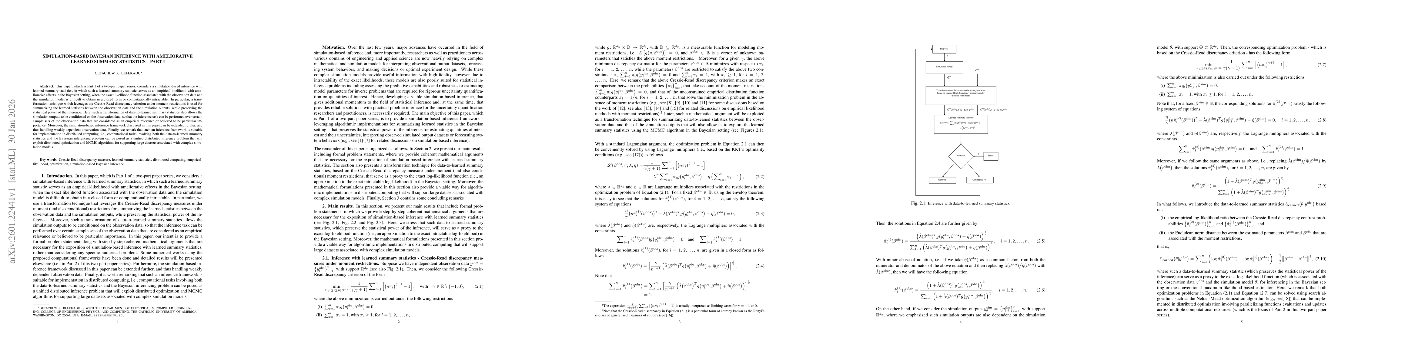 Thumbnail for Simulation-based Bayesian inference with ameliorative learned summary statistics -- Part I
