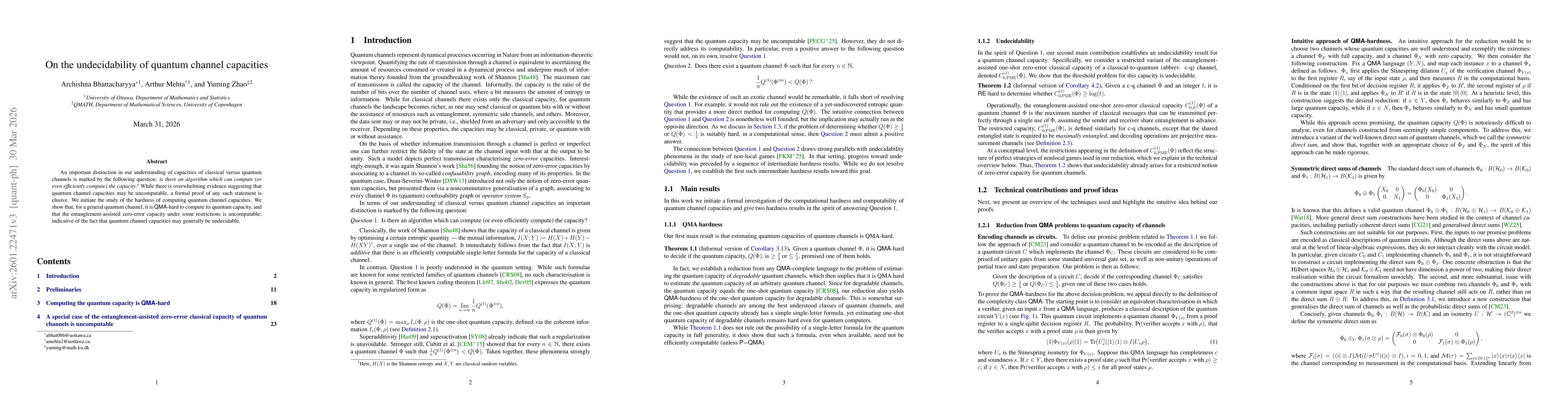 Thumbnail for On the undecidability of quantum channel capacities
