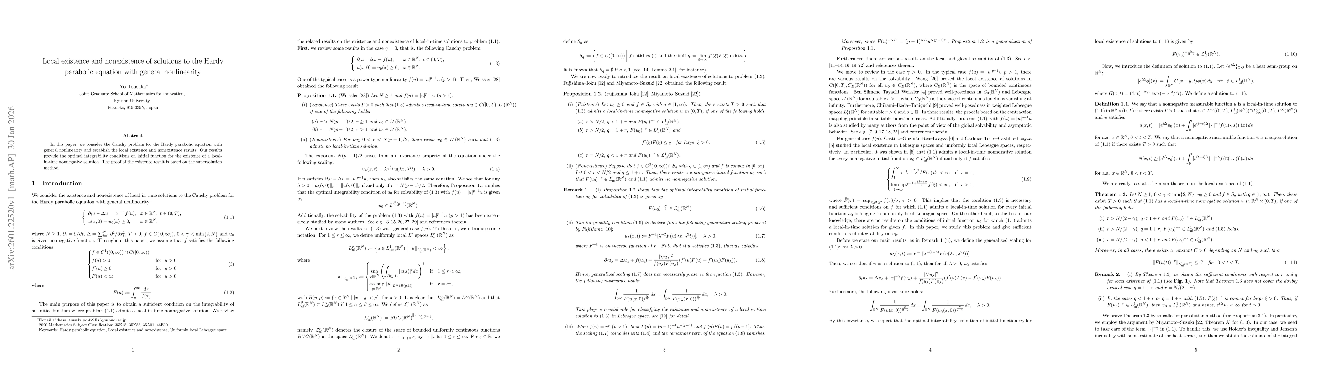 Thumbnail for Local existence and nonexistence of solutions to the Hardy parabolic equation with general nonlinearity