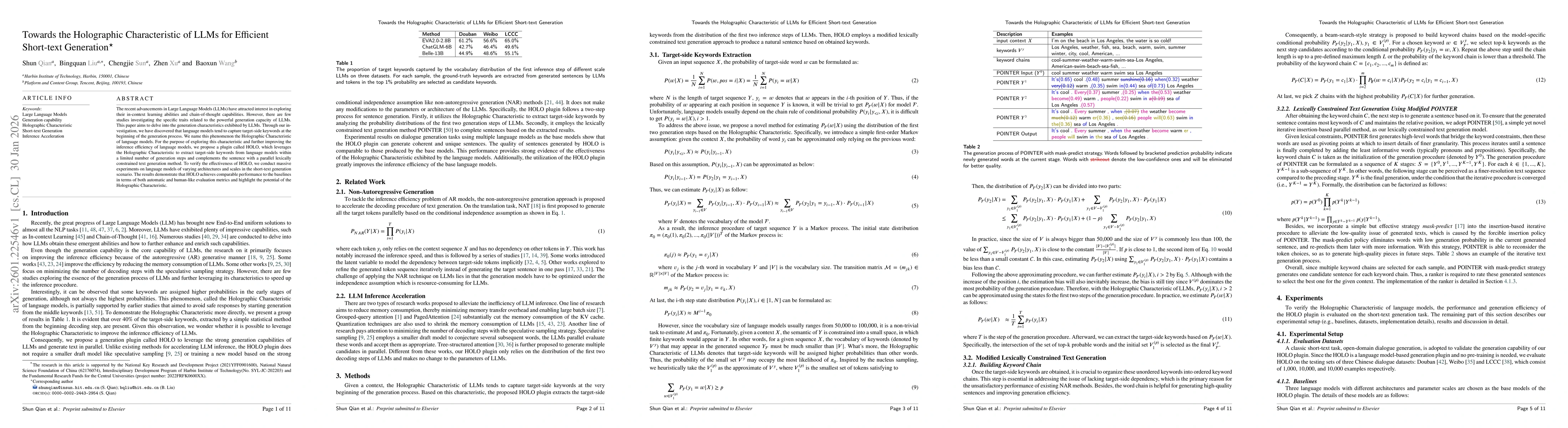Thumbnail for Towards the Holographic Characteristic of LLMs for Efficient Short-text Generation