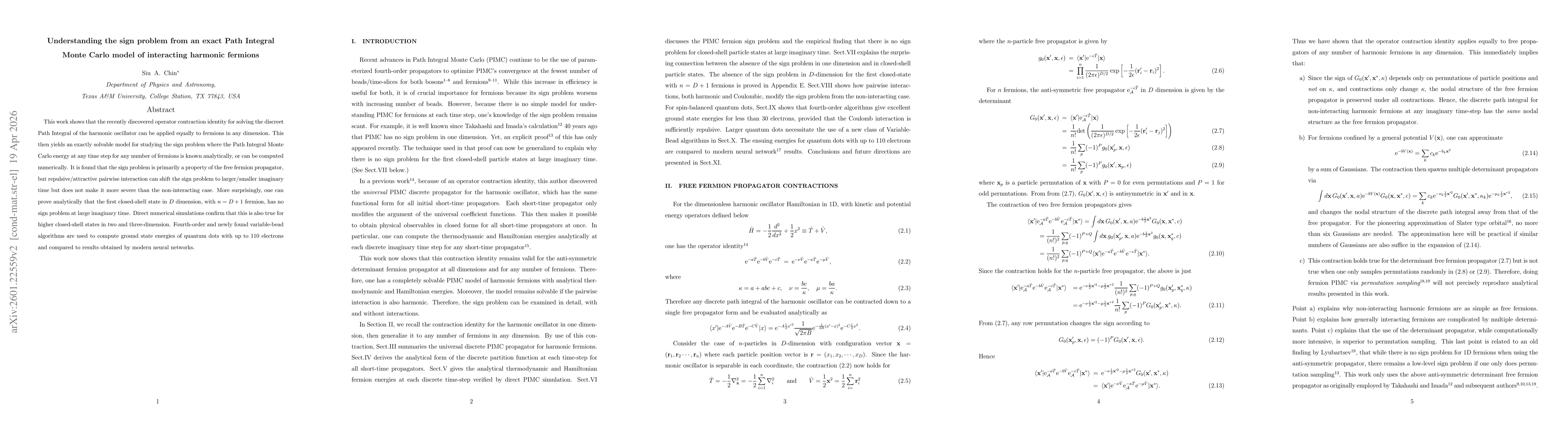 Thumbnail for Understanding the sign problem from an exact Path Integral Monte Carlo model of interacting harmonic fermions