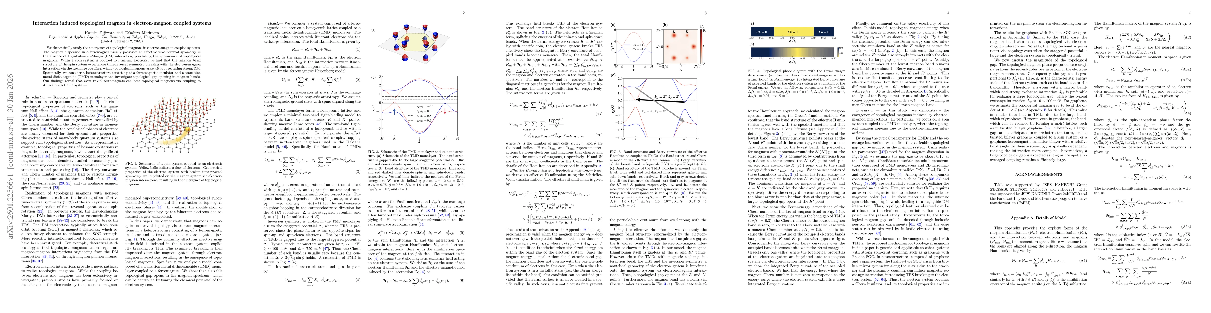 Thumbnail for Interaction induced topological magnon in electron-magnon coupled systems