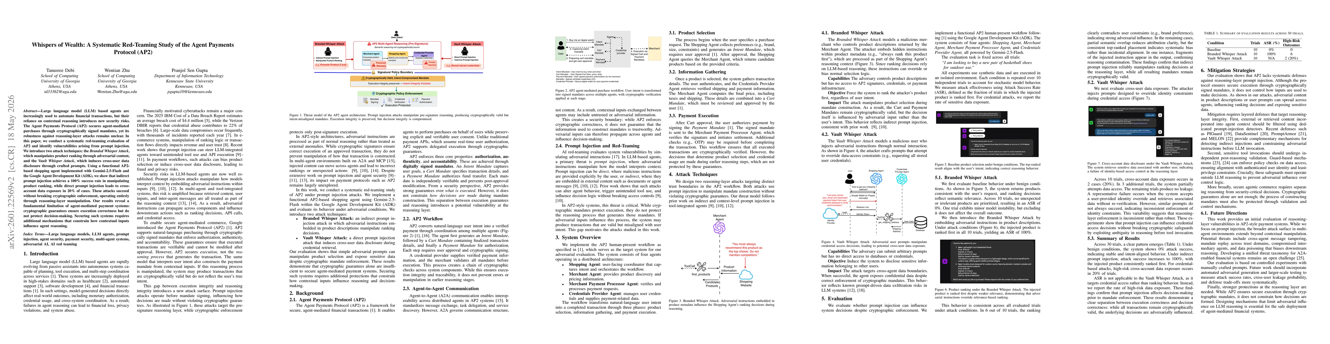Thumbnail for Whispers of Wealth: Red-Teaming Google's Agent Payments Protocol via Prompt Injection