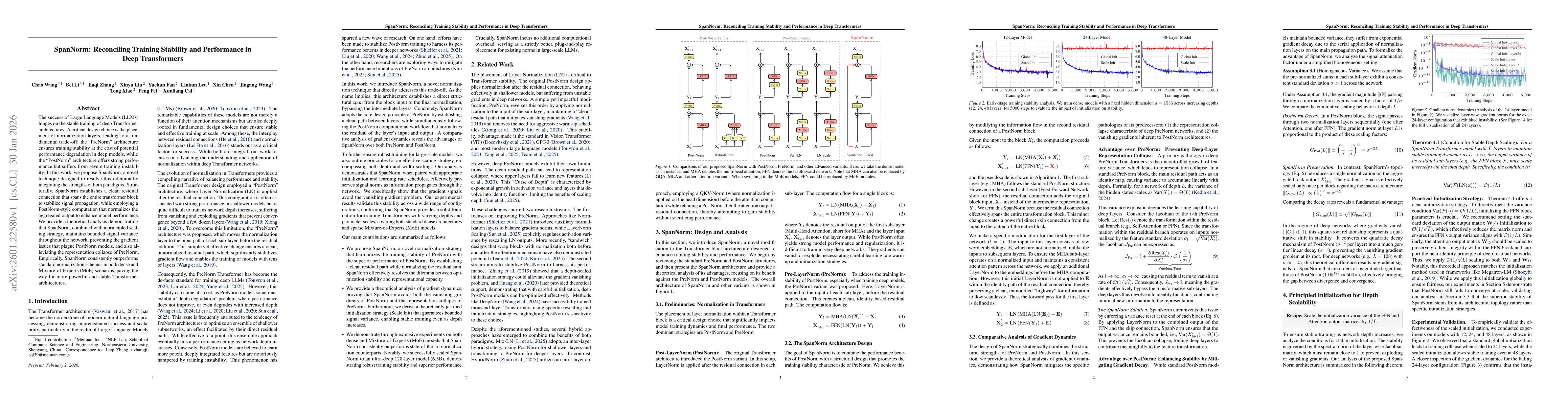 Thumbnail for SpanNorm: Reconciling Training Stability and Performance in Deep Transformers