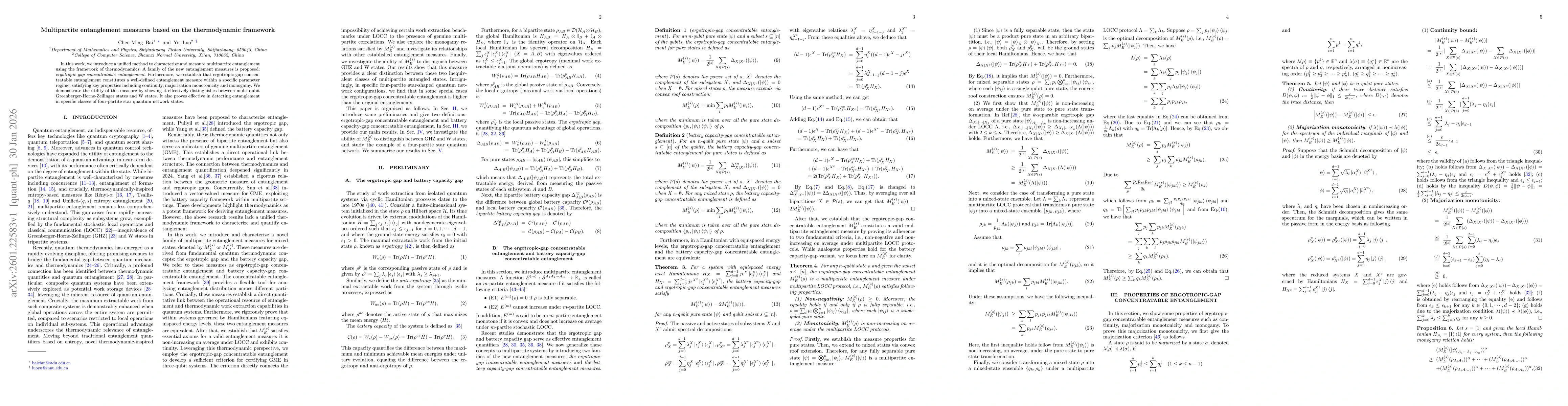 Thumbnail for Multipartite entanglement measures based on the thermodynamic framework