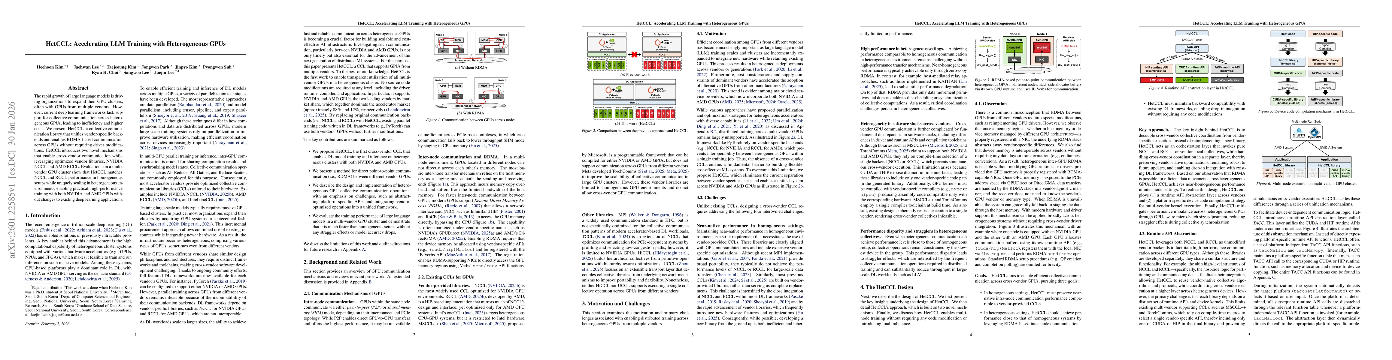 Thumbnail for HetCCL: Accelerating LLM Training with Heterogeneous GPUs