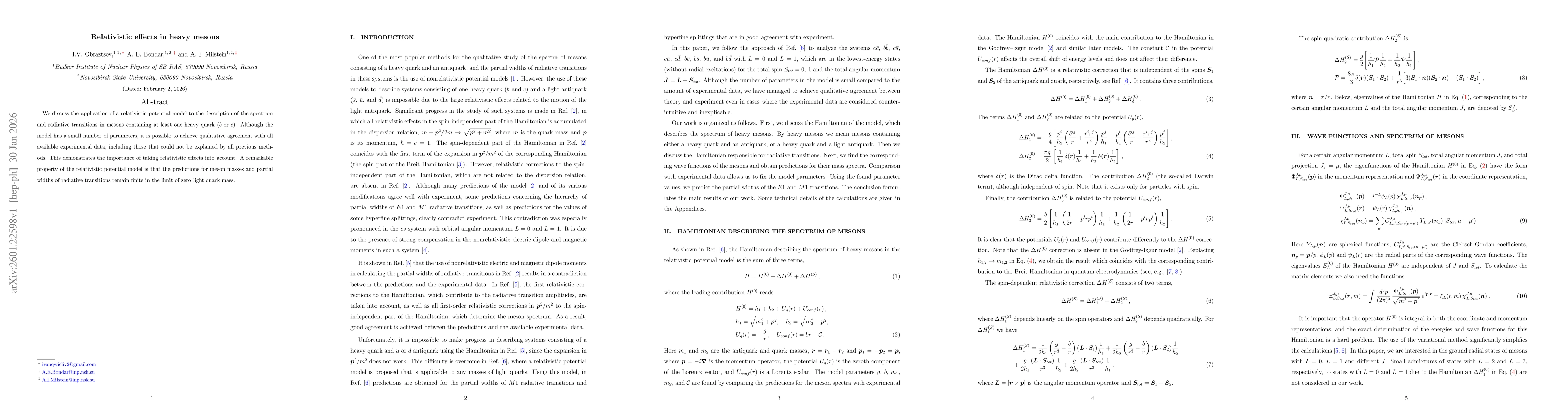 Thumbnail for Relativistic effects in heavy mesons