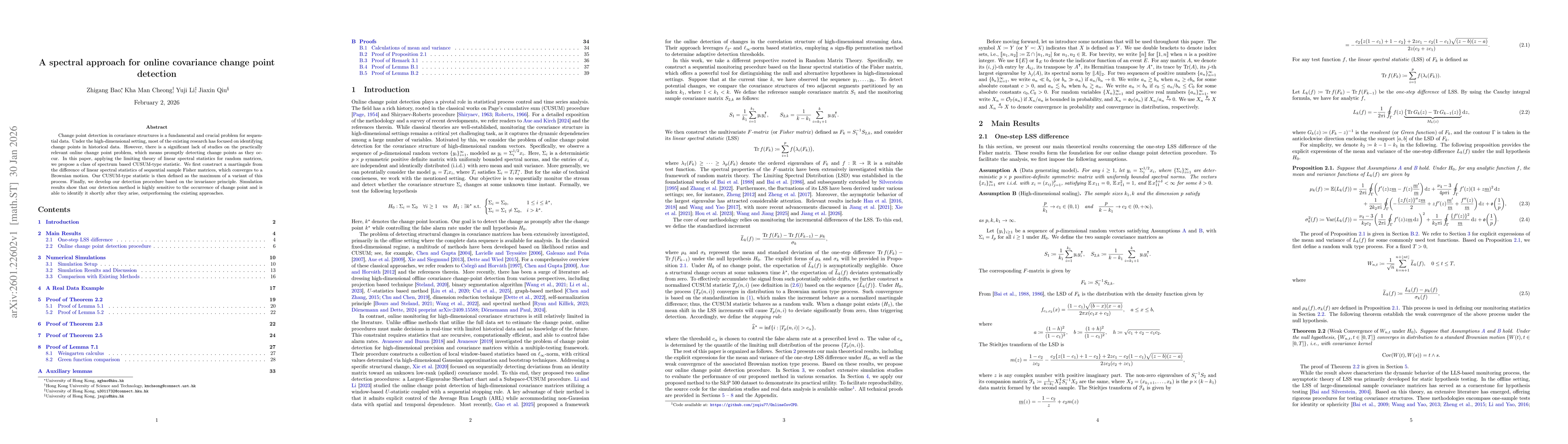Thumbnail for A spectral approach for online covariance change point detection