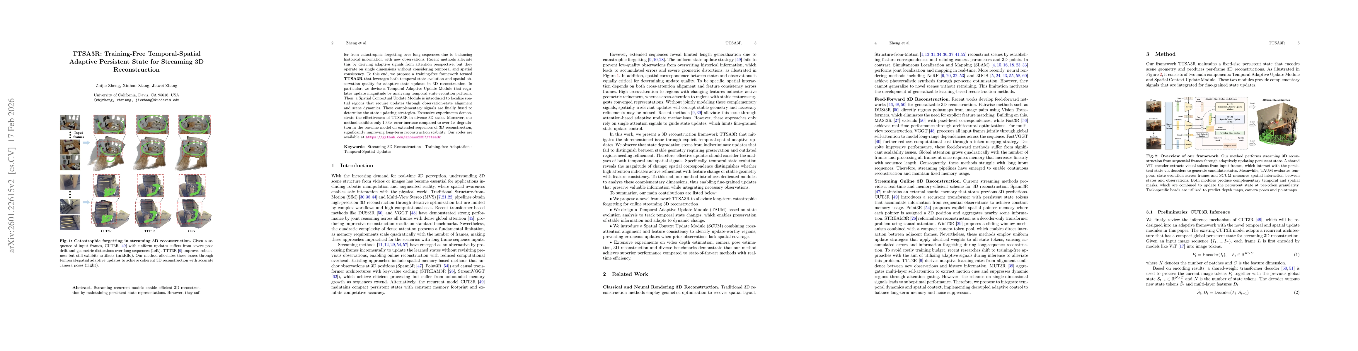 Thumbnail for TTSA3R: Training-Free Temporal-Spatial Adaptive Persistent State for Streaming 3D Reconstruction