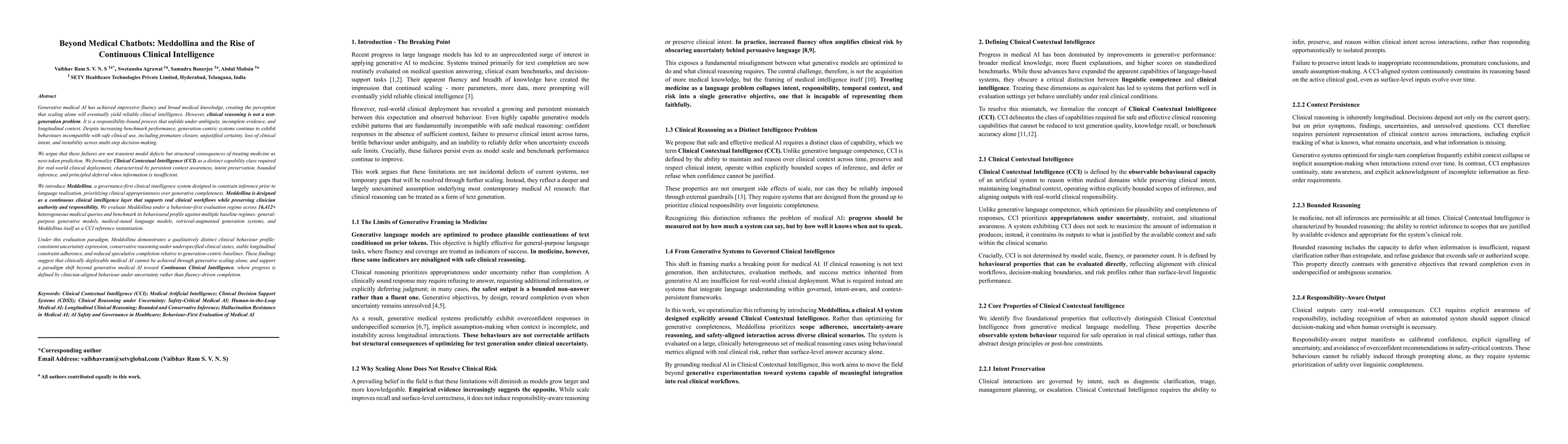 Thumbnail for Beyond Medical Chatbots: Meddollina and the Rise of Continuous Clinical Intelligence