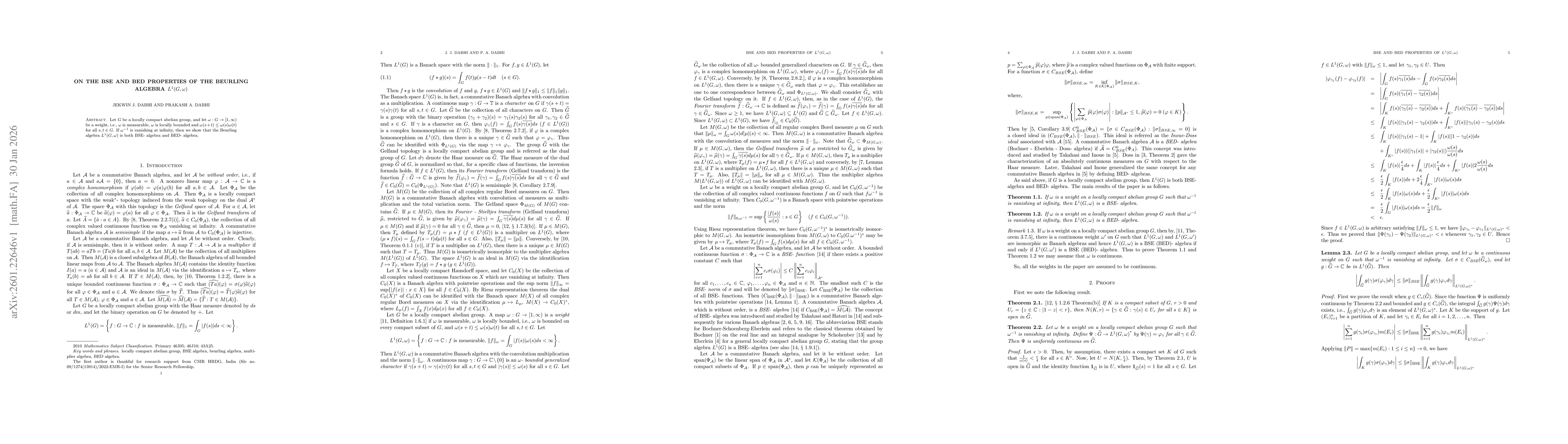 Thumbnail for On the BSE and BED properties of the Beurling algebra $L^1(G,ω)$