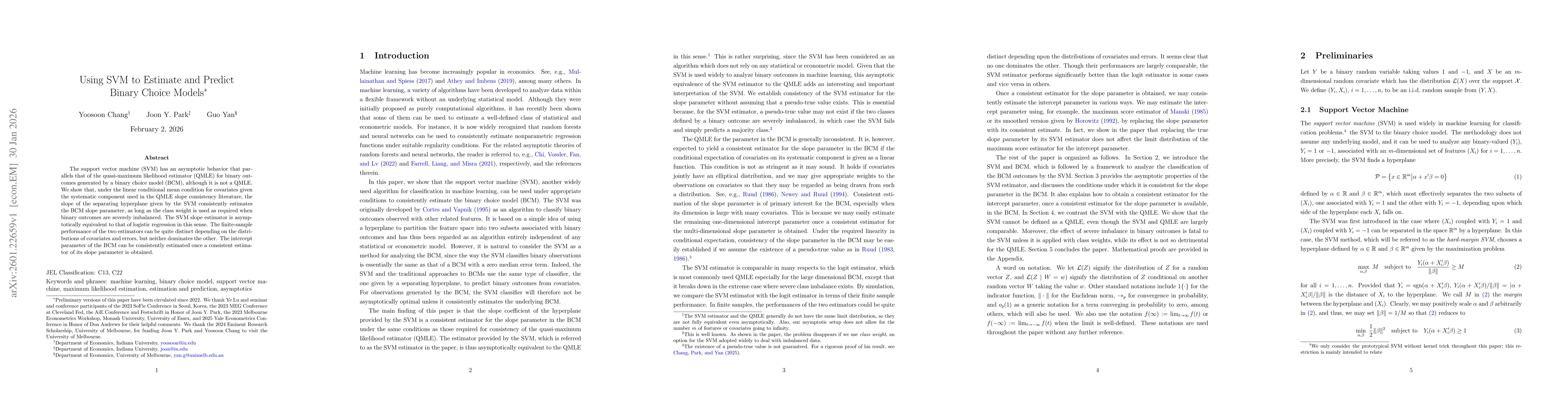 Thumbnail for Using SVM to Estimate and Predict Binary Choice Models