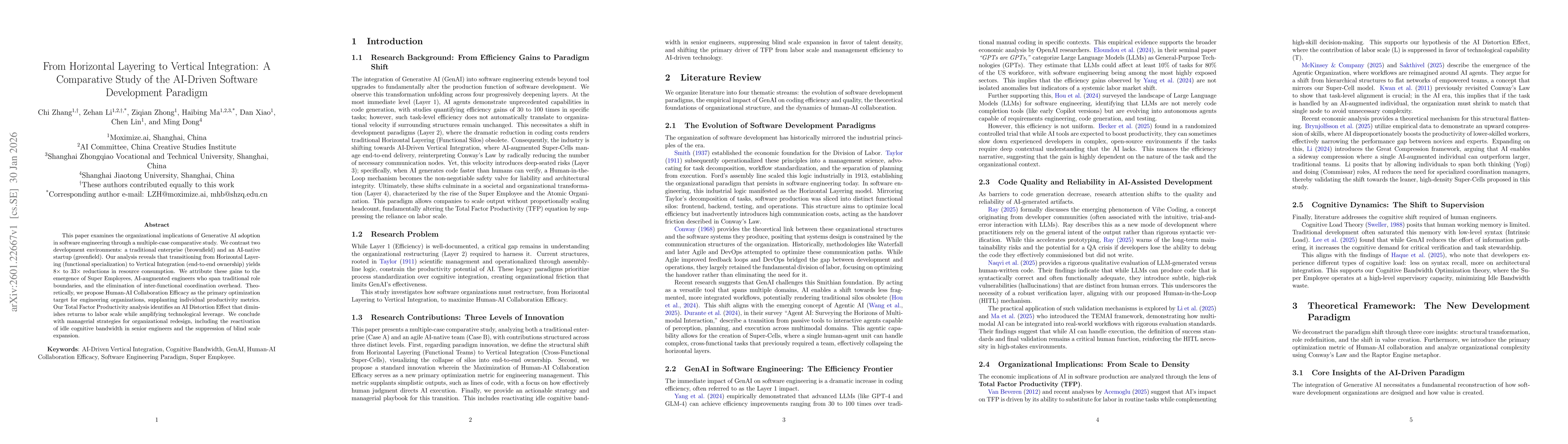 Thumbnail for From Horizontal Layering to Vertical Integration: A Comparative Study of the AI-Driven Software Development Paradigm