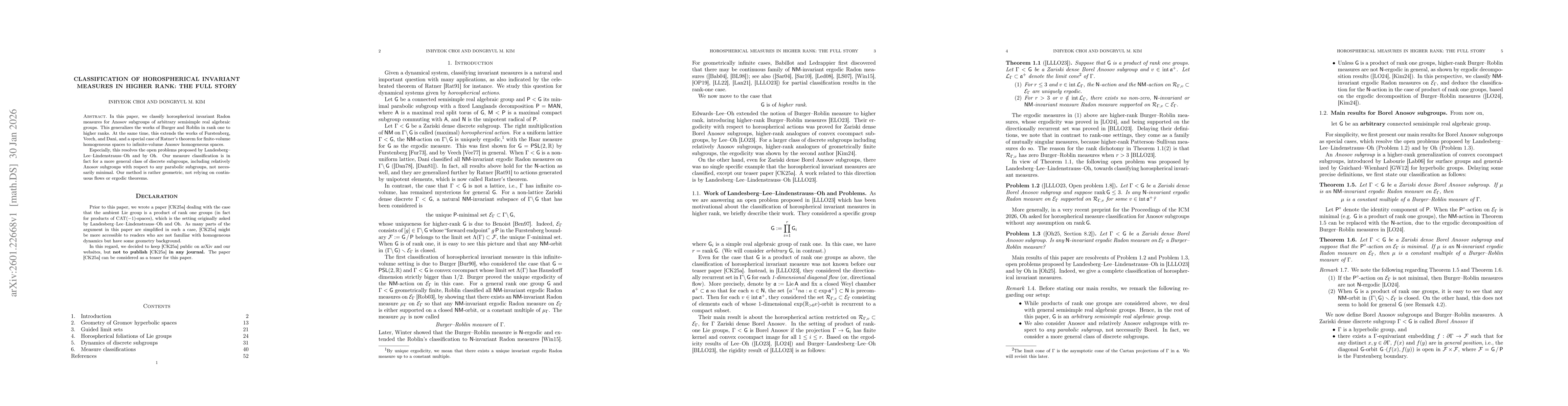 Thumbnail for Classification of horospherical invariant measures in higher rank: The Full Story