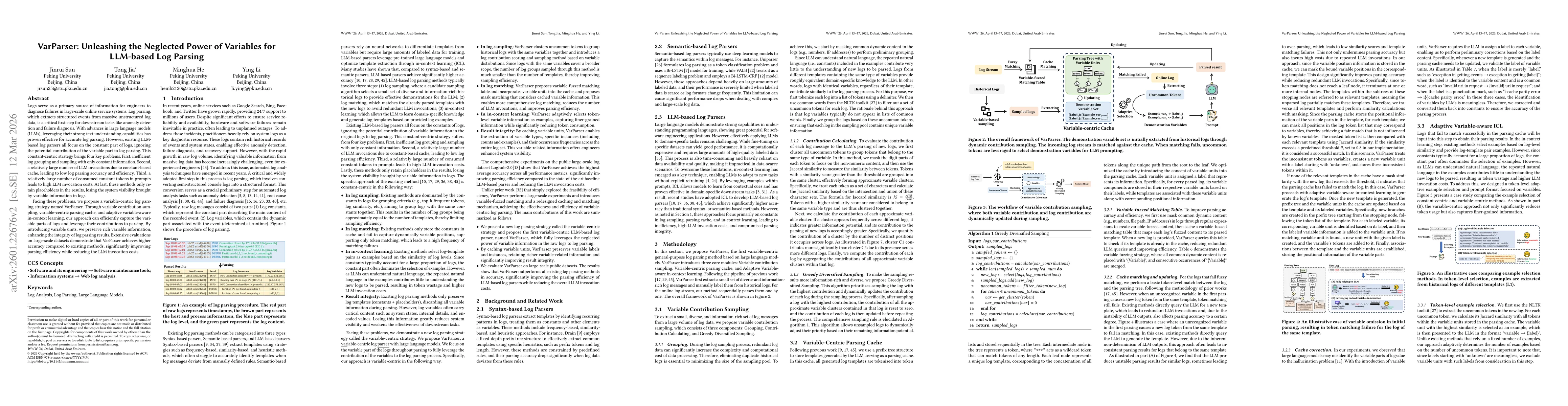 Thumbnail for VarParser: Unleashing the Neglected Power of Variables for LLM-based Log Parsing