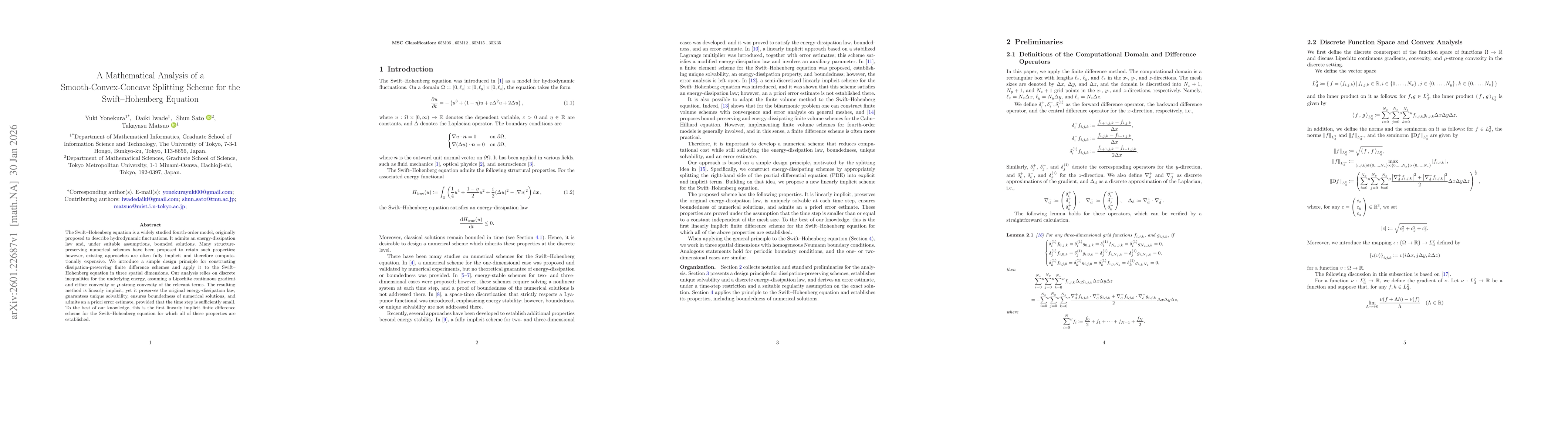 Thumbnail for A Mathematical Analysis of a Smooth-Convex-Concave Splitting Scheme for the Swift--Hohenberg Equation