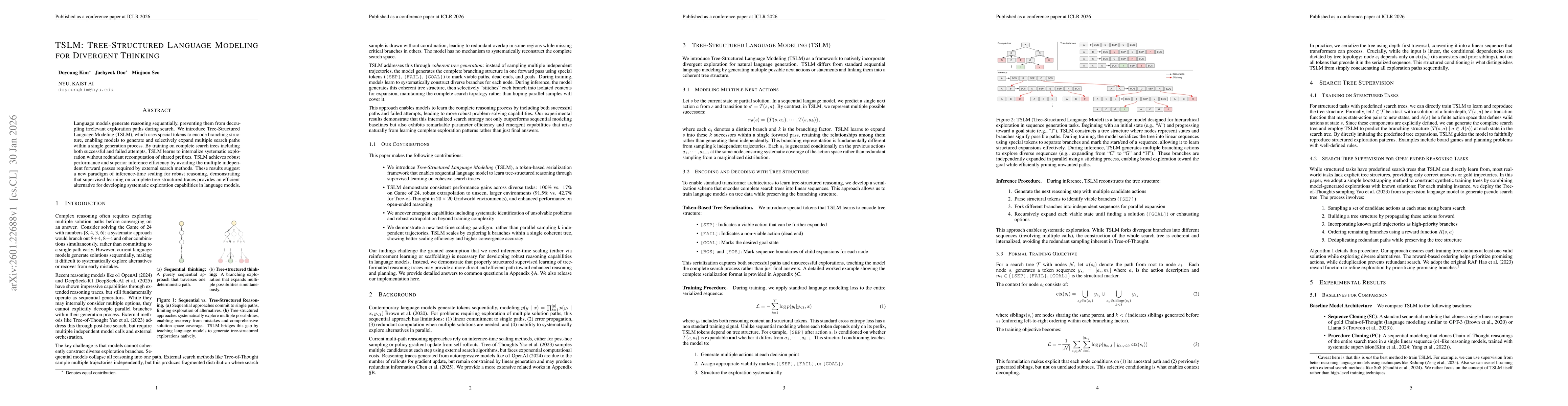 Thumbnail for TSLM: Tree-Structured Language Modeling for Divergent Thinking