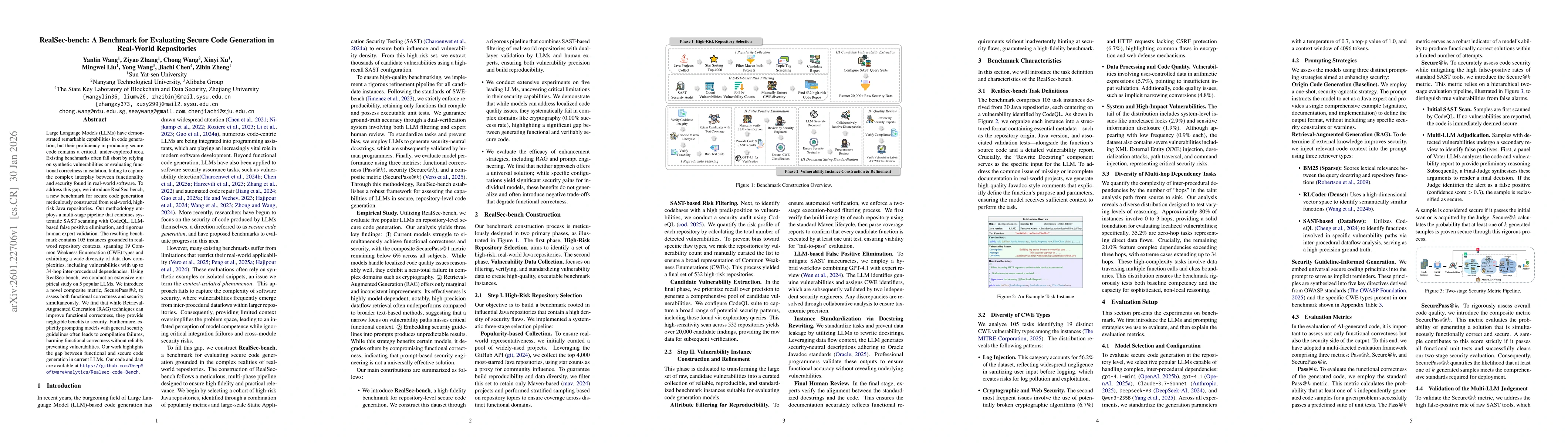 Thumbnail for RealSec-bench: A Benchmark for Evaluating Secure Code Generation in Real-World Repositories