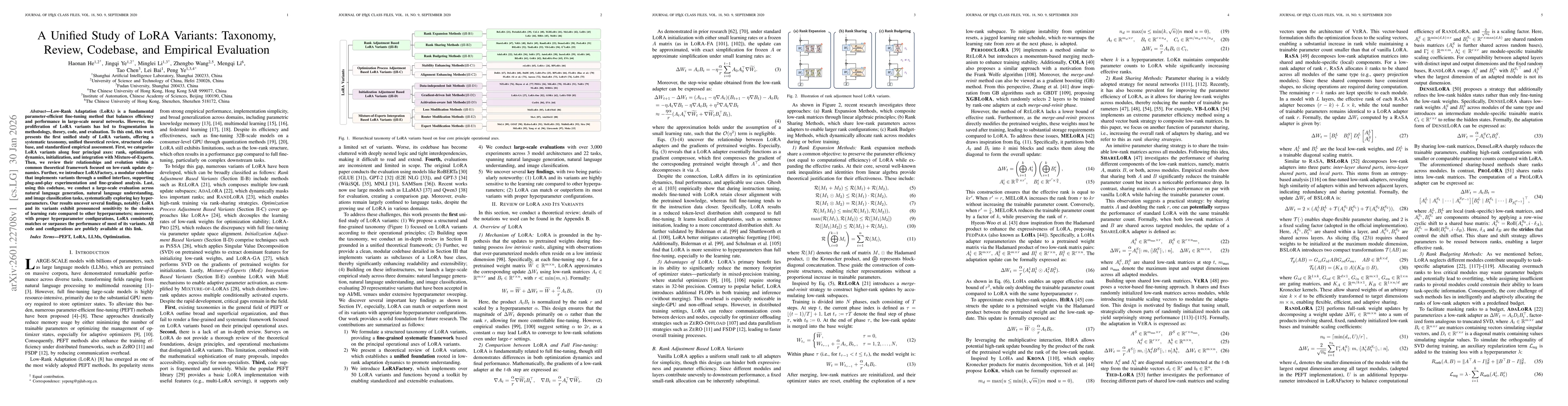 Thumbnail for A Unified Study of LoRA Variants: Taxonomy, Review, Codebase, and Empirical Evaluation