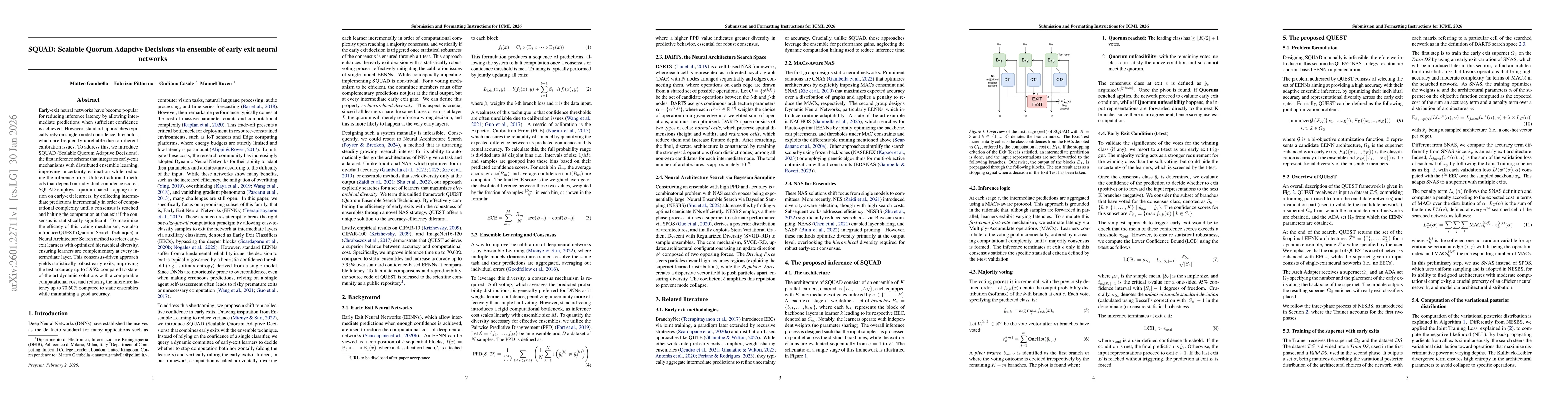 Thumbnail for SQUAD: Scalable Quorum Adaptive Decisions via ensemble of early exit neural networks