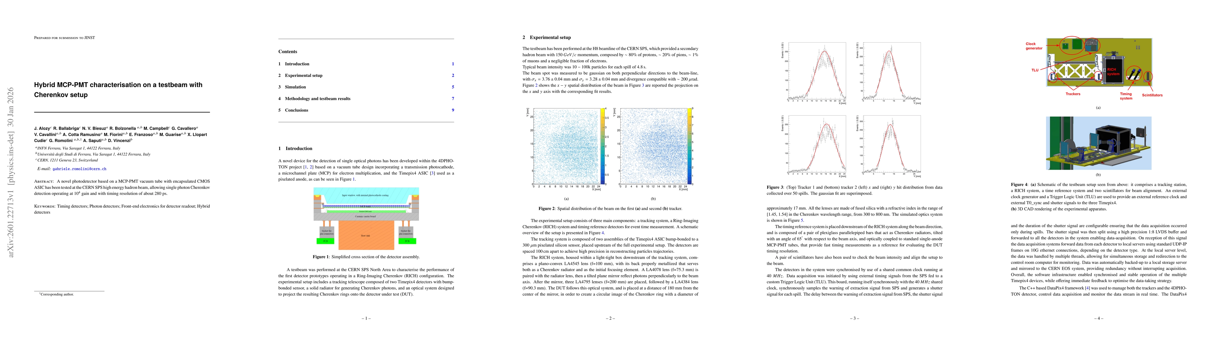 Thumbnail for Hybrid MCP-PMT characterisation on a testbeam with Cherenkov setup