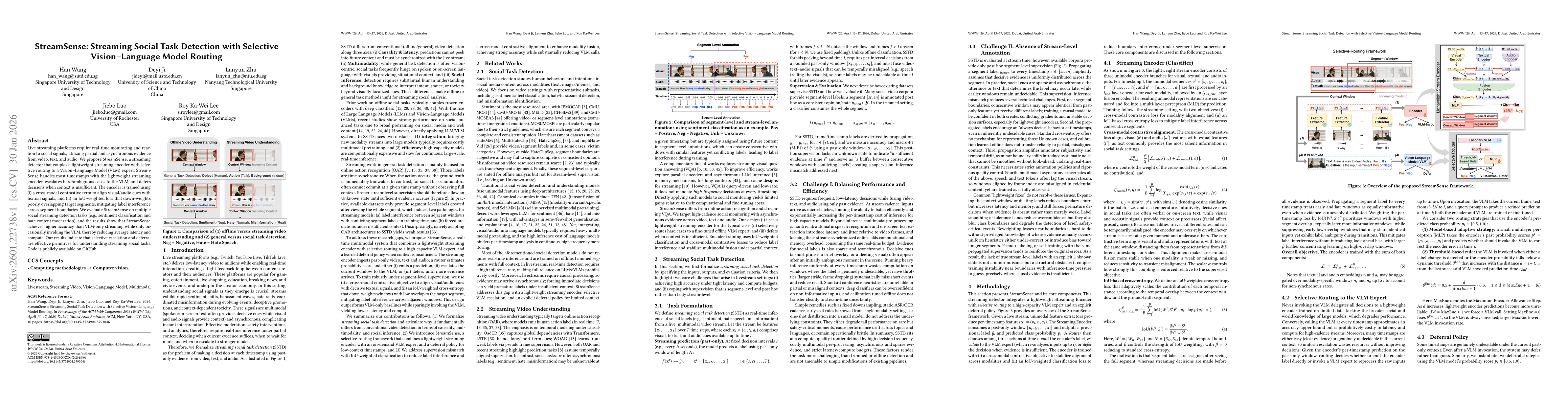 Thumbnail for StreamSense: Streaming Social Task Detection with Selective Vision-Language Model Routing