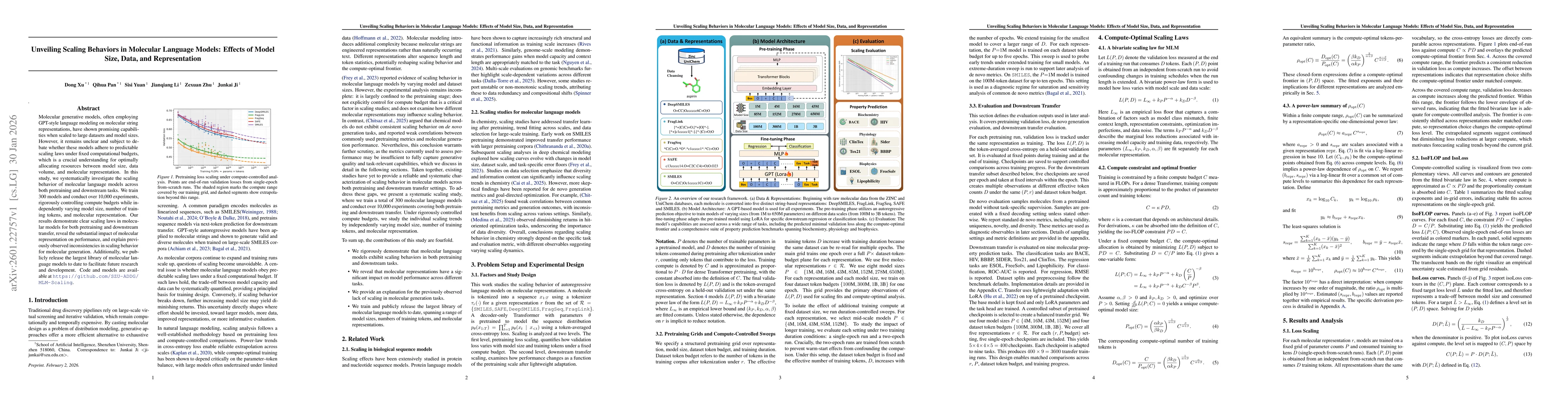 Thumbnail for Unveiling Scaling Behaviors in Molecular Language Models: Effects of Model Size, Data, and Representation