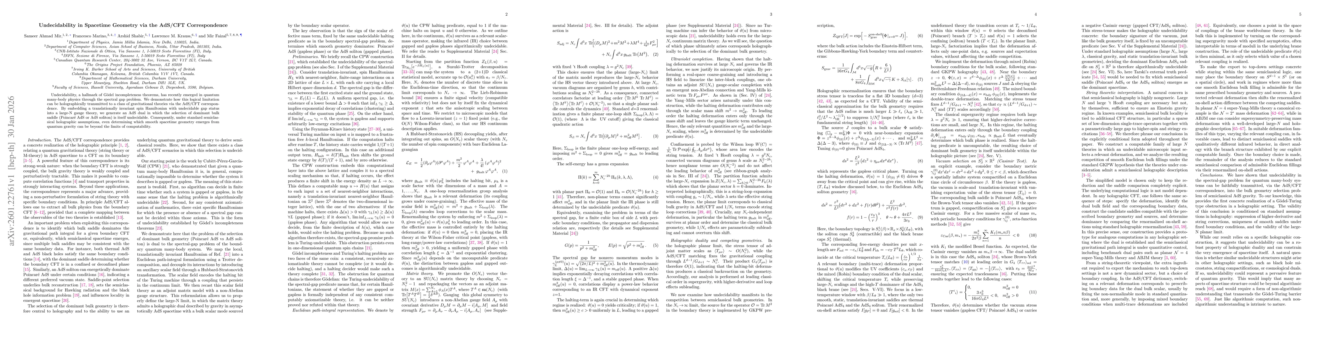 Thumbnail for Undecidability in Spacetime Geometry via the AdS/CFT Correspondence