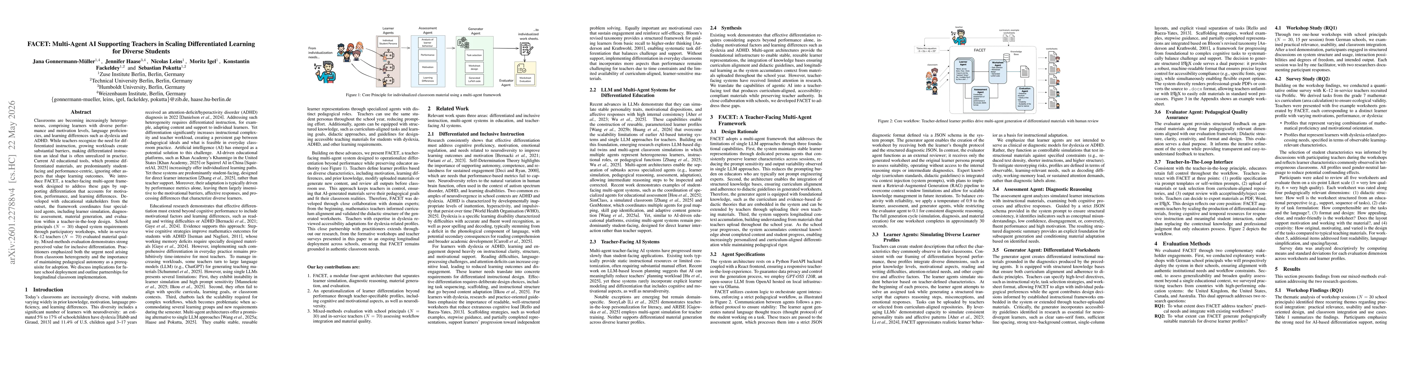 Thumbnail for FACET: Multi-Agent AI Supporting Teachers in Scaling Differentiated Learning for Diverse Students
