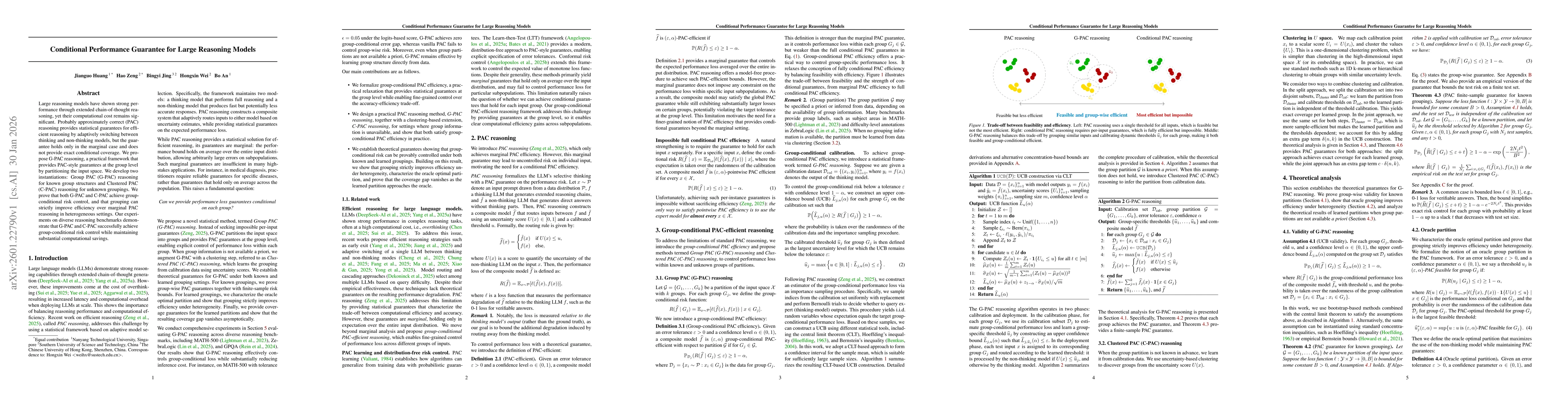 Thumbnail for Conditional Performance Guarantee for Large Reasoning Models