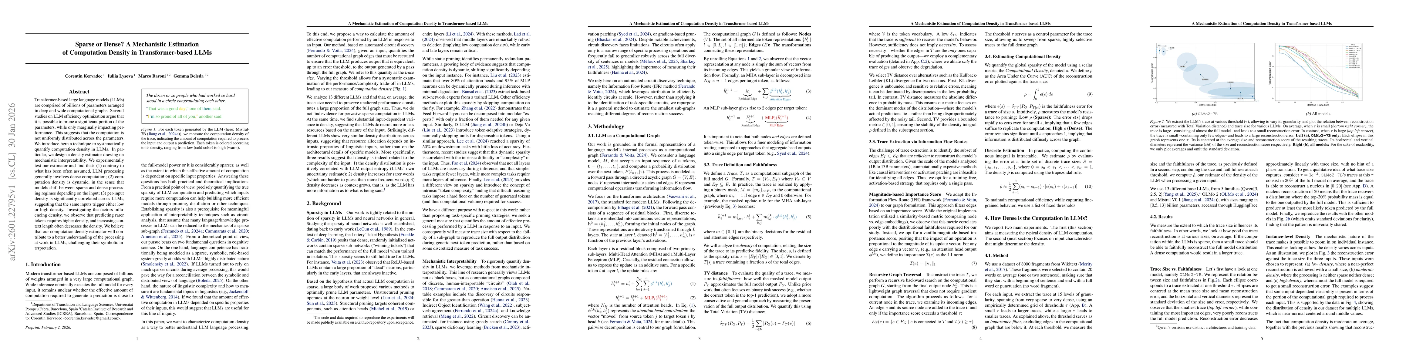 Thumbnail for Sparse or Dense? A Mechanistic Estimation of Computation Density in Transformer-based LLMs