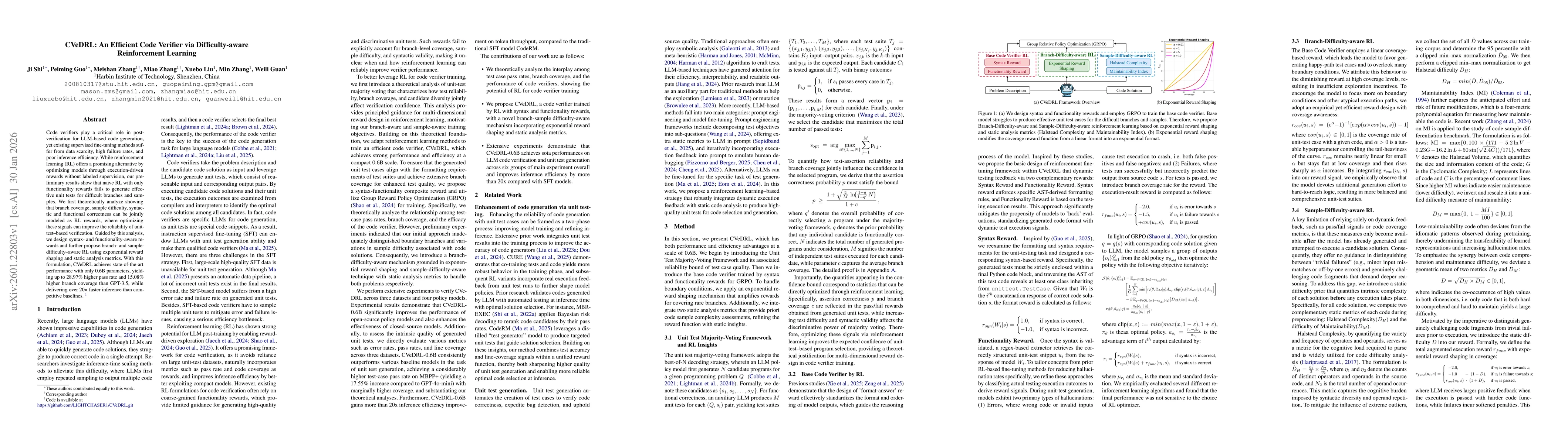 Thumbnail for CVeDRL: An Efficient Code Verifier via Difficulty-aware Reinforcement Learning