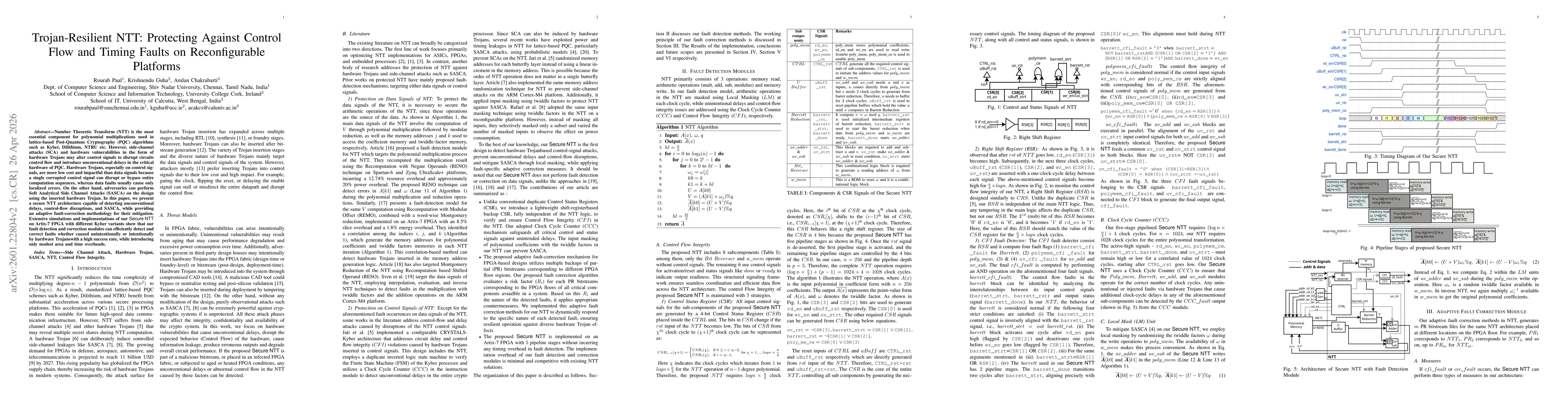 Thumbnail for Trojan-Resilient NTT: Protecting Against Control Flow and Timing Faults on Reconfigurable Platforms