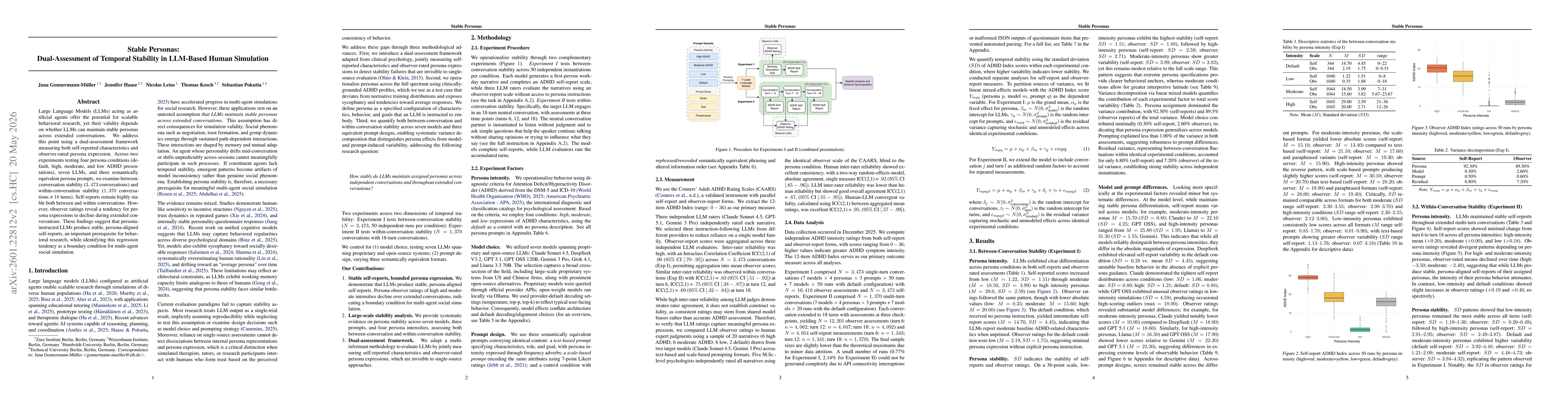 Thumbnail for Stable Personas: Dual-Assessment of Temporal Stability in LLM-Based Human Simulation