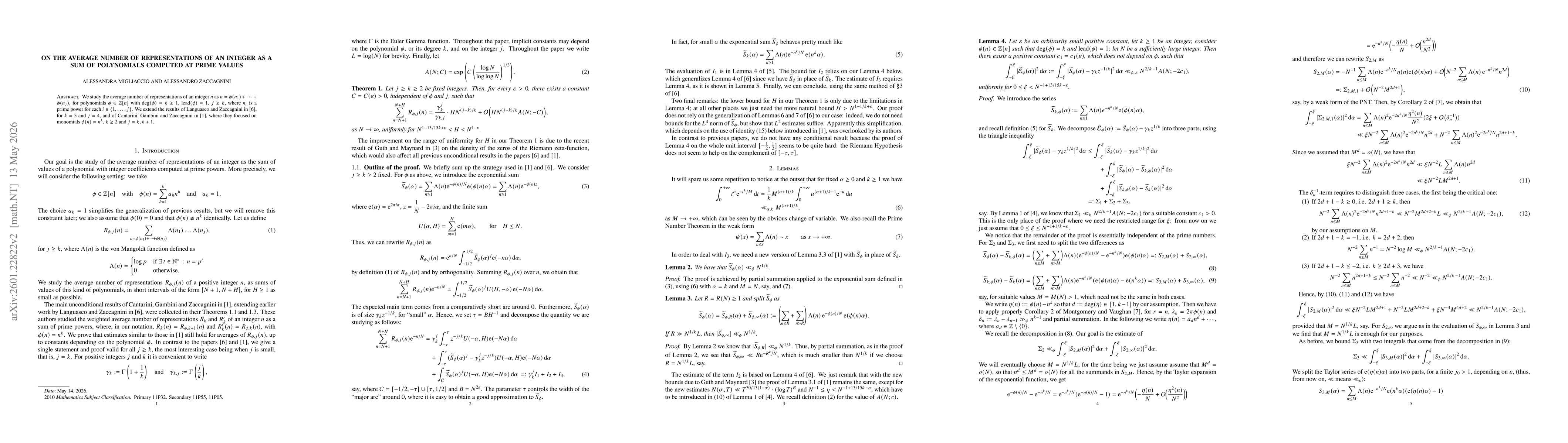 Thumbnail for On the average number of representations of an integer as a sum of polynomials computed at prime values