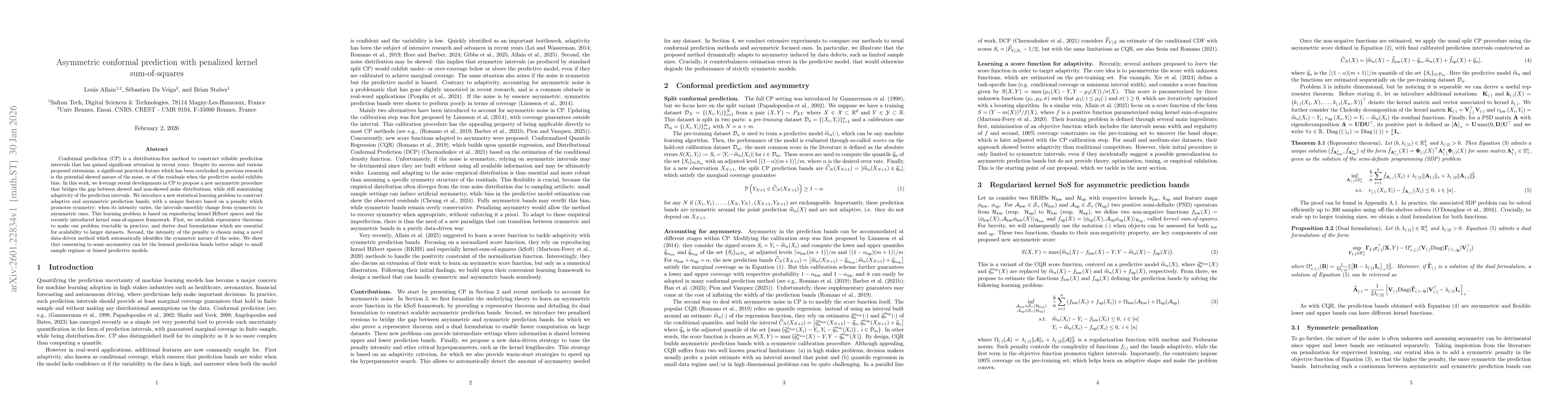 Thumbnail for Asymmetric conformal prediction with penalized kernel sum-of-squares