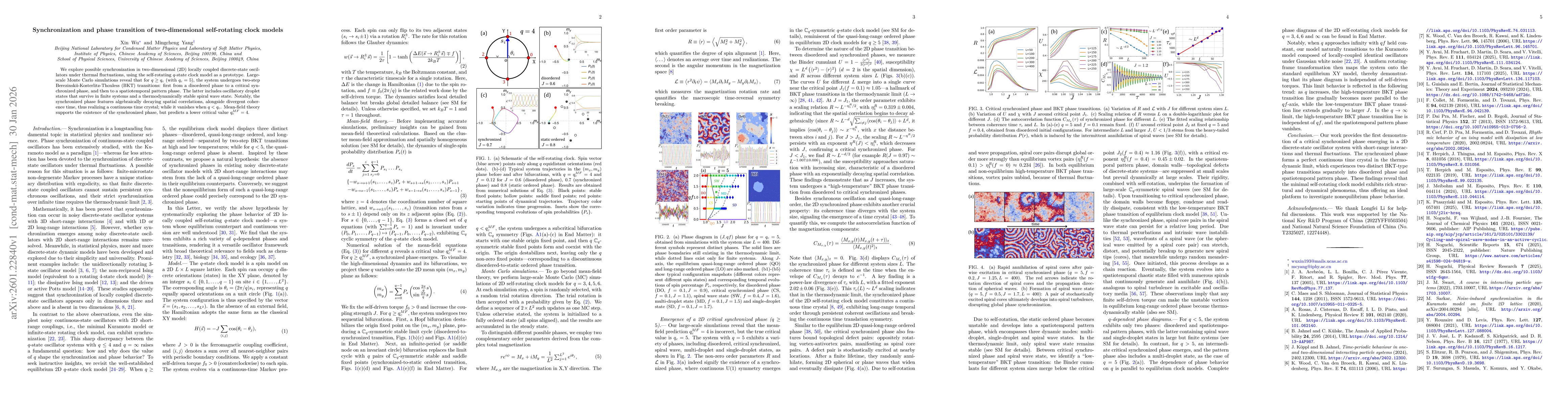 Thumbnail for Synchronization and phase transition of two-dimensional self-rotating clock models