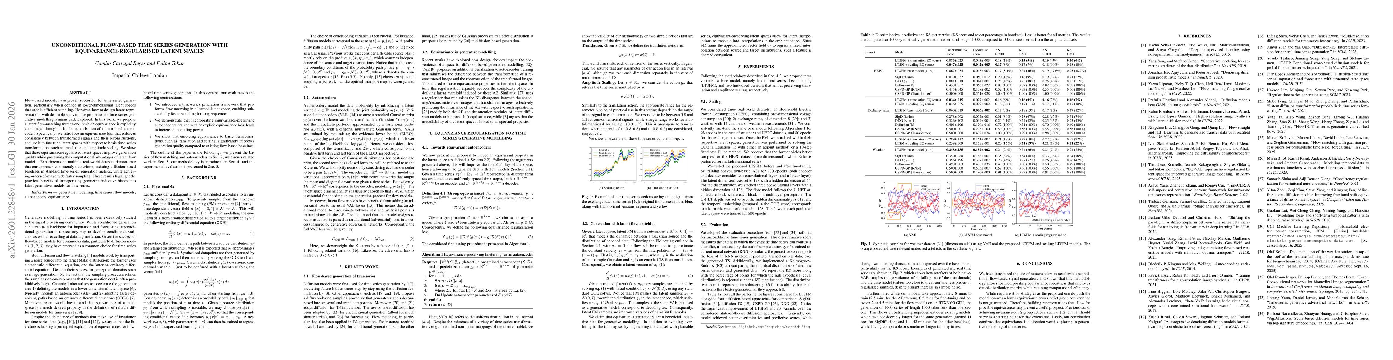 Thumbnail for Unconditional flow-based time series generation with equivariance-regularised latent spaces