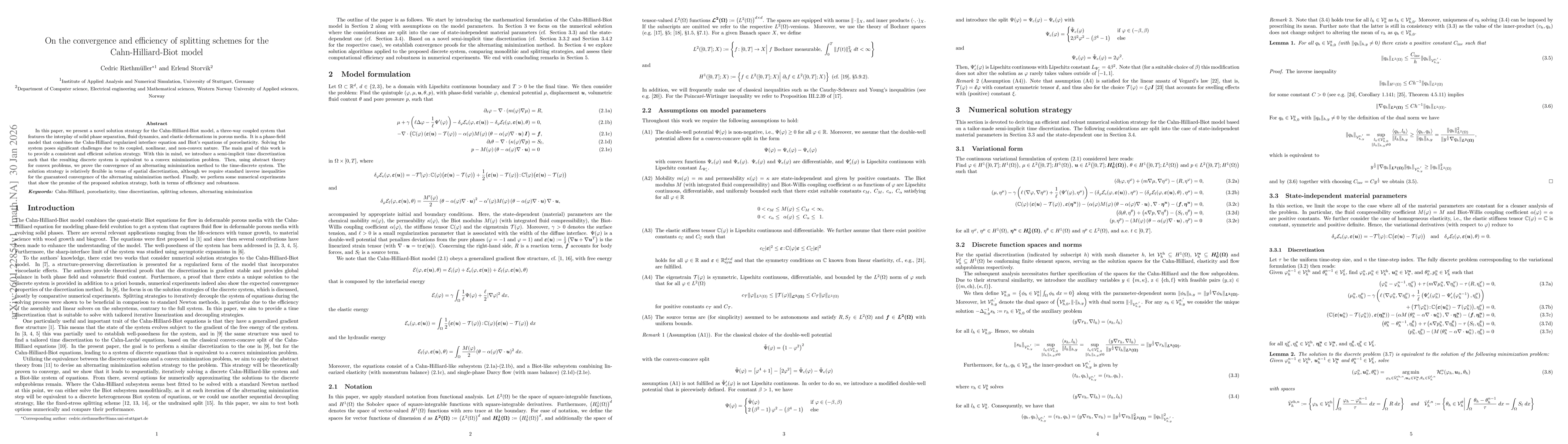 Thumbnail for On the convergence and efficiency of splitting schemes for the Cahn-Hilliard-Biot model