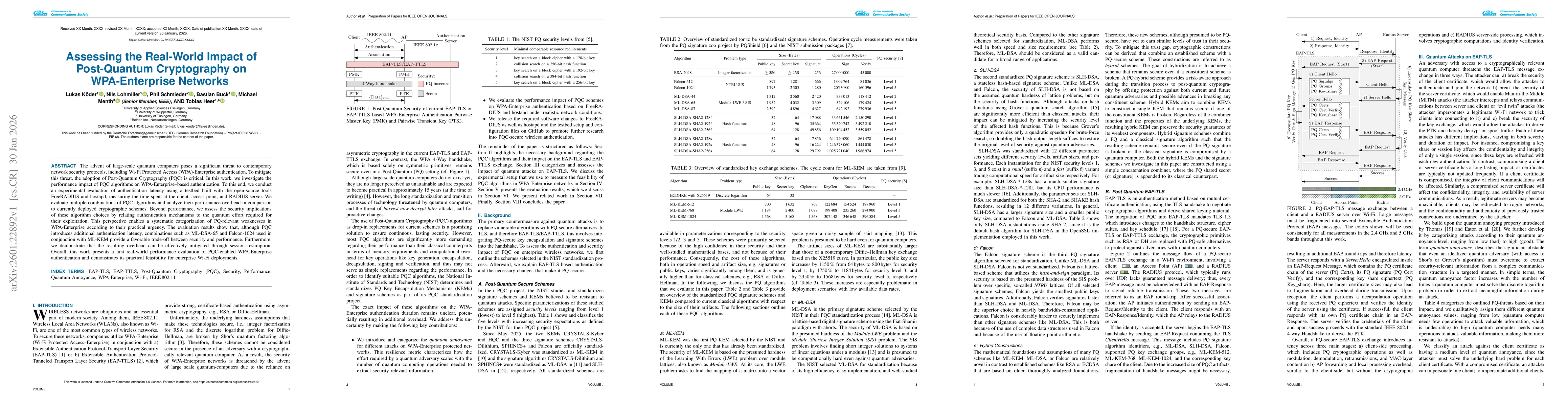 Thumbnail for Assessing the Real-World Impact of Post-Quantum Cryptography on WPA-Enterprise Networks