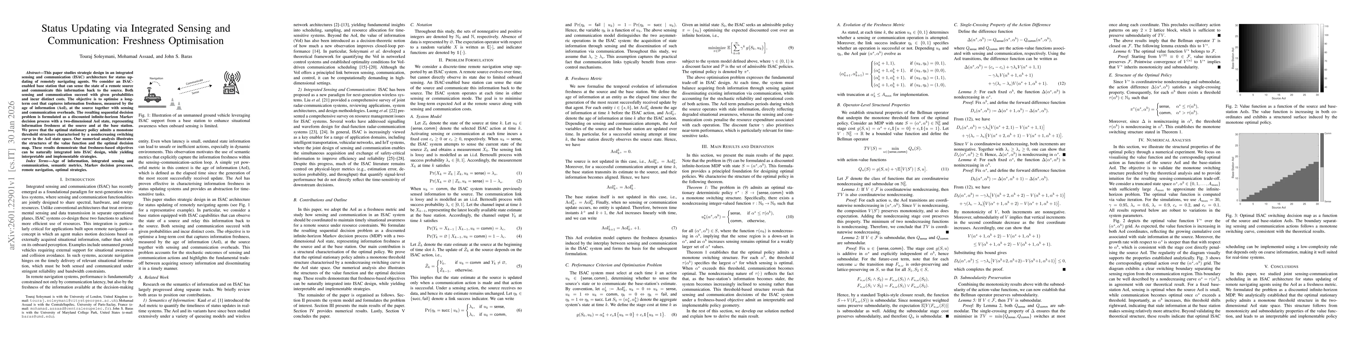 Thumbnail for Status Updating via Integrated Sensing and Communication: Freshness Optimisation